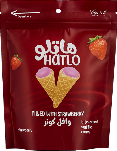 Hatlo Waffle Cone Strawberry 100g